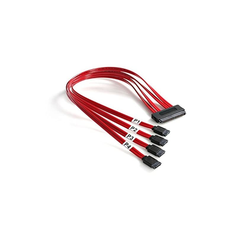 com 50cm Serial Attached SCSI SAS Cable SFF8484 to 4x SATA SAS84S450
