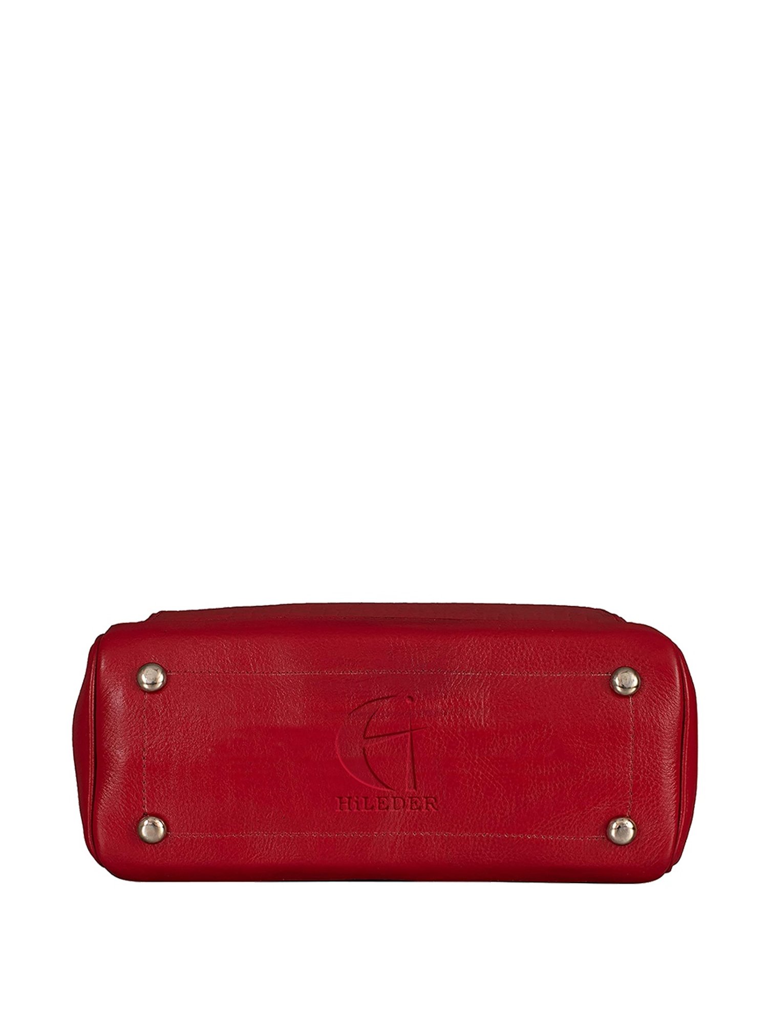 HiLEDER Red Solid Medium Satchel Handbag