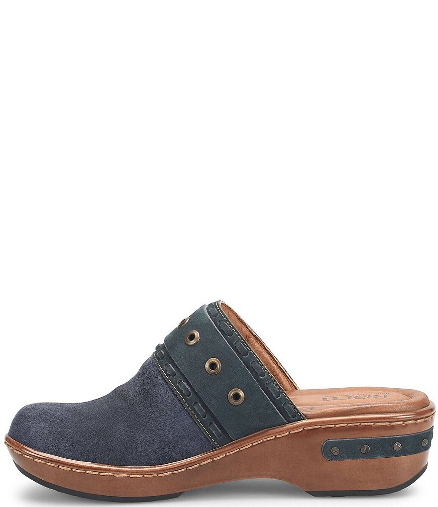 Born Banyan Suede Buckled Strap Suede Leather Clogs