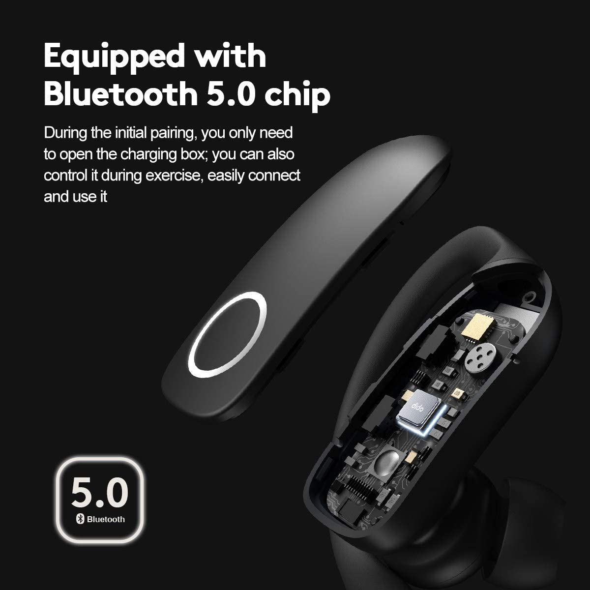 Fashion Wireless Earbuds,Bluetooth 5.0 in-Ear Headset with Mic,Noise Cancelling TWS Earphone with Charging Case,Touch Control Stereo Bass Headphones for Sports and Music