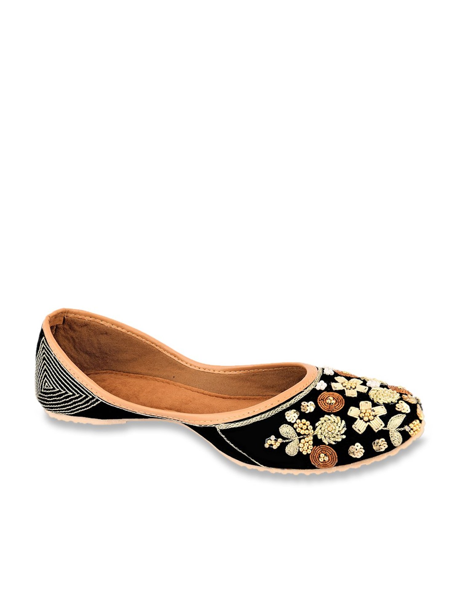 Desi Colour Women's Black Ethnic Juttis