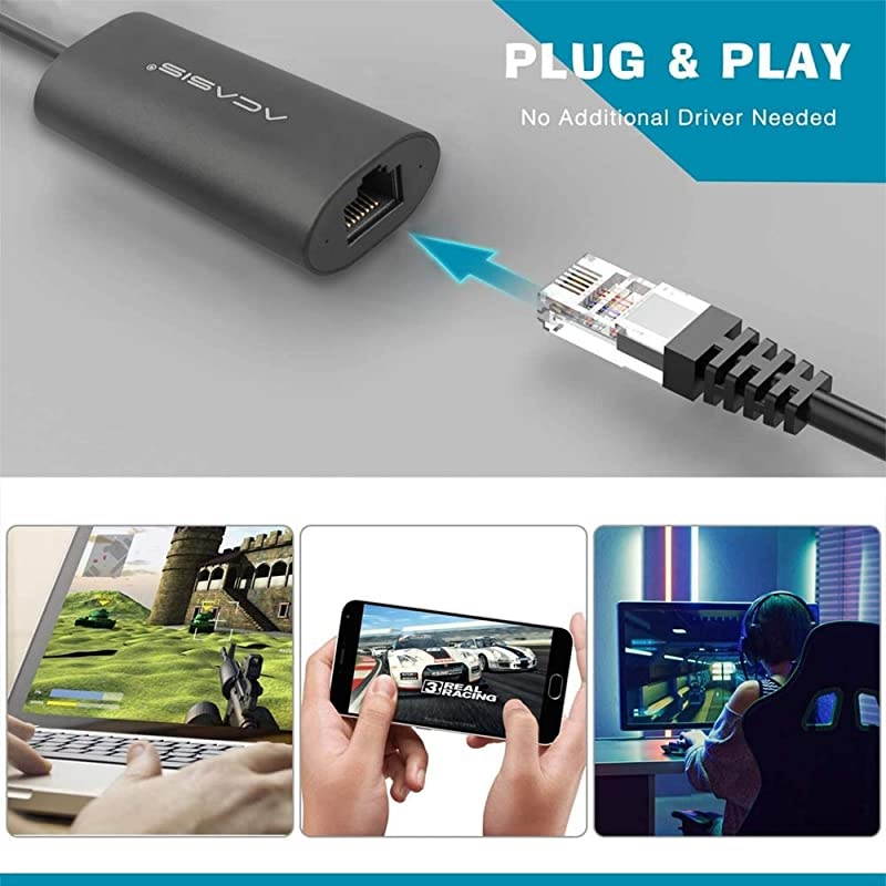 Ethernet Port USB 30 to Ethernet Network Adapter 101001000 Mbps Compatible for MacBook Pro 2016 XPS ChromeBook Pixel and More Type AUSB 30