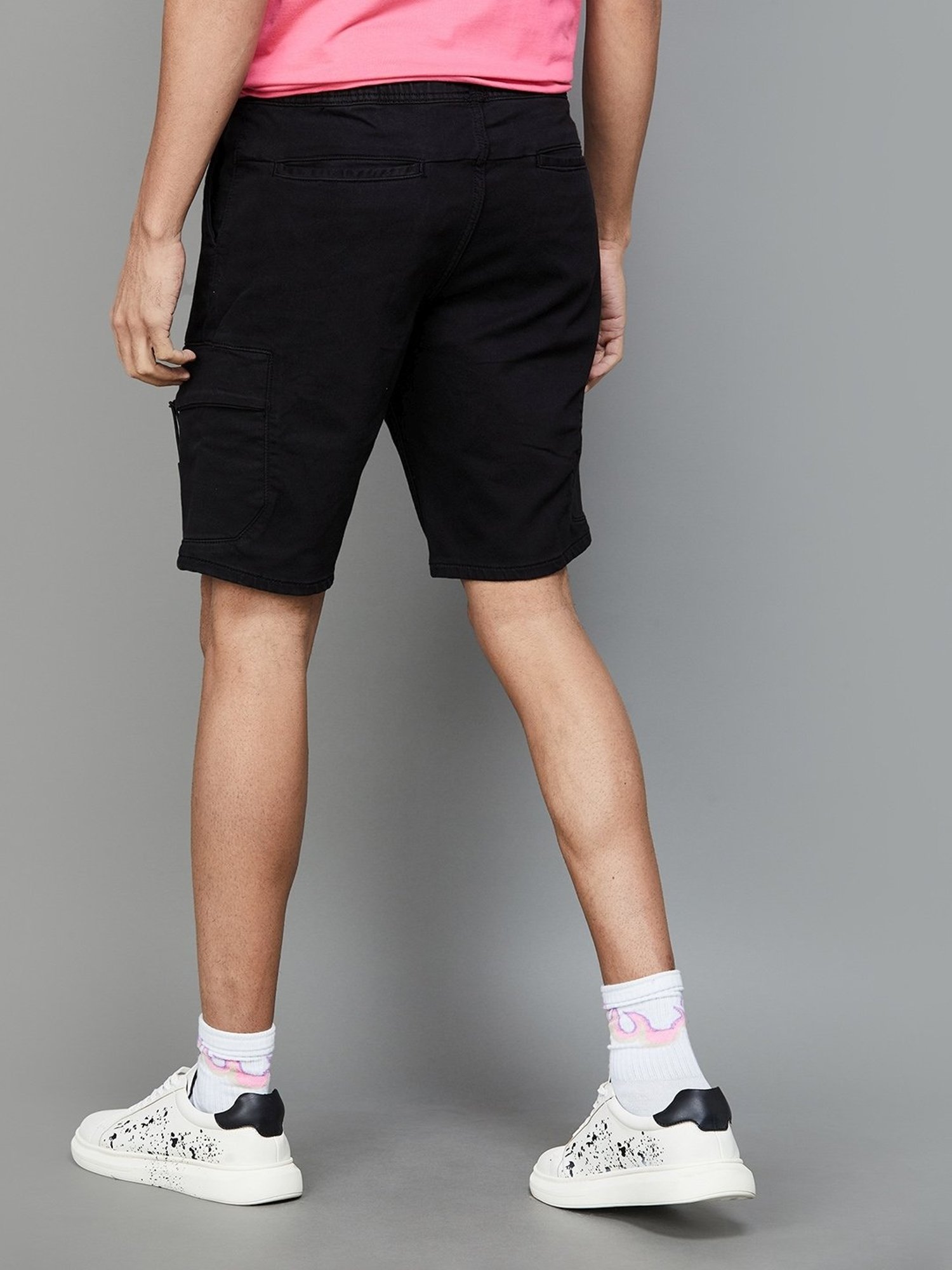 BOSSINI Black Regular Fit Cargo Shorts