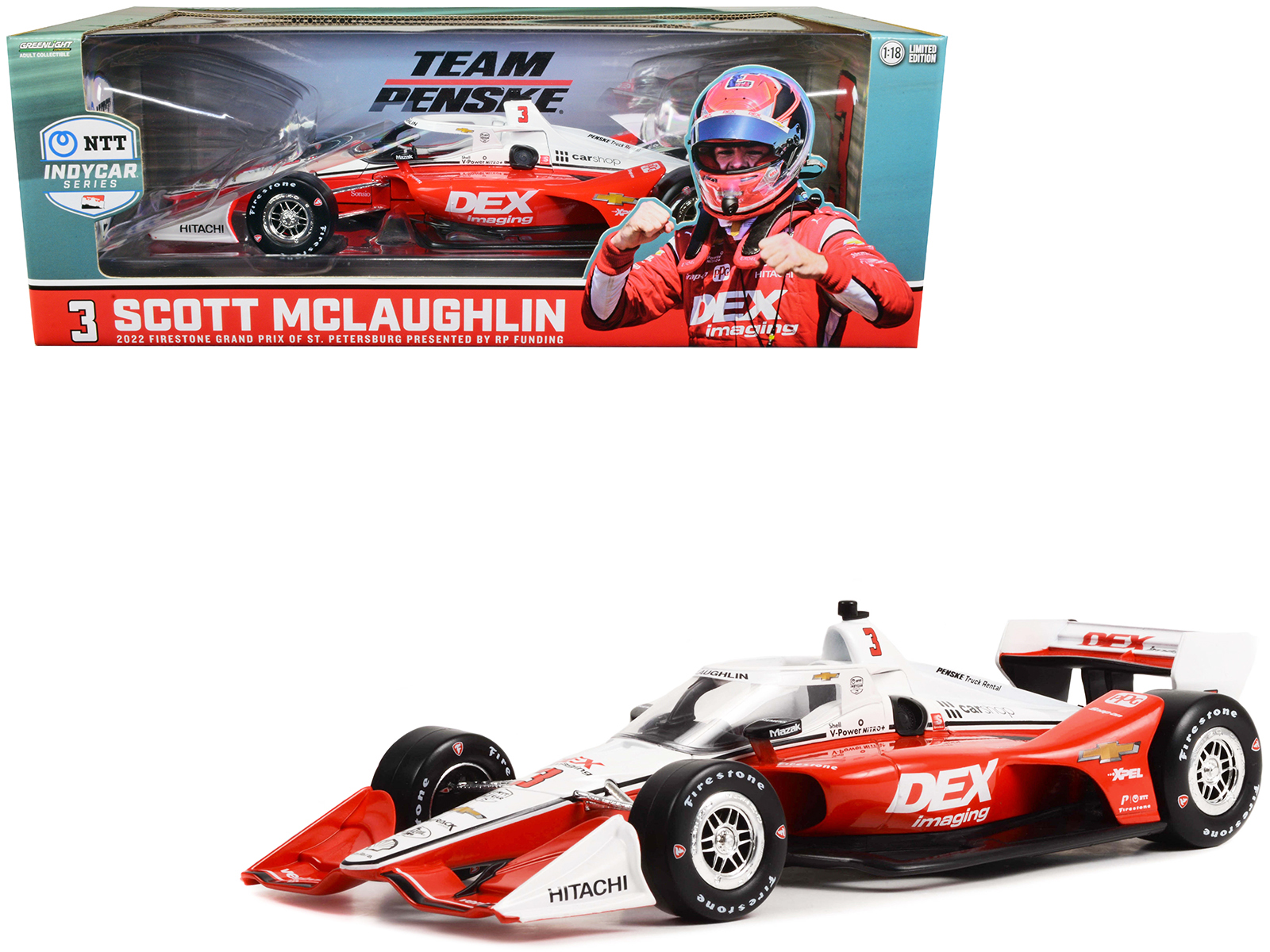 Dallara IndyCar #2 Josef Newgarden "Shell Oil" Team Penske Winner "108th Indianapolis 500 - NTT IndyCar Series" (2024) 1/64 Diecast Model Car by Greenlight