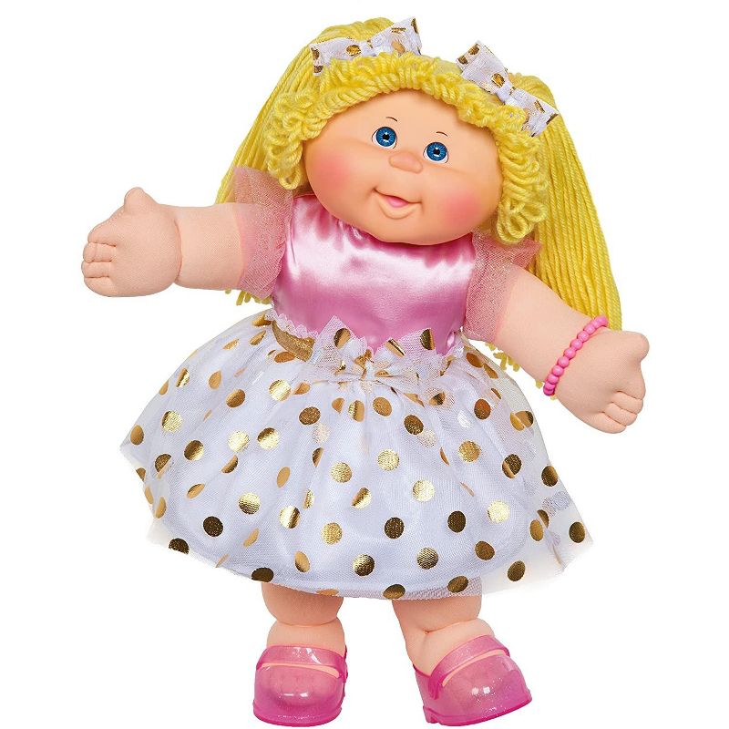 Jazwares Cabbage Patch Kids Vintage Retro Style Yarn Hair Doll - Original Blonde Hair/Blue Eyes 16"