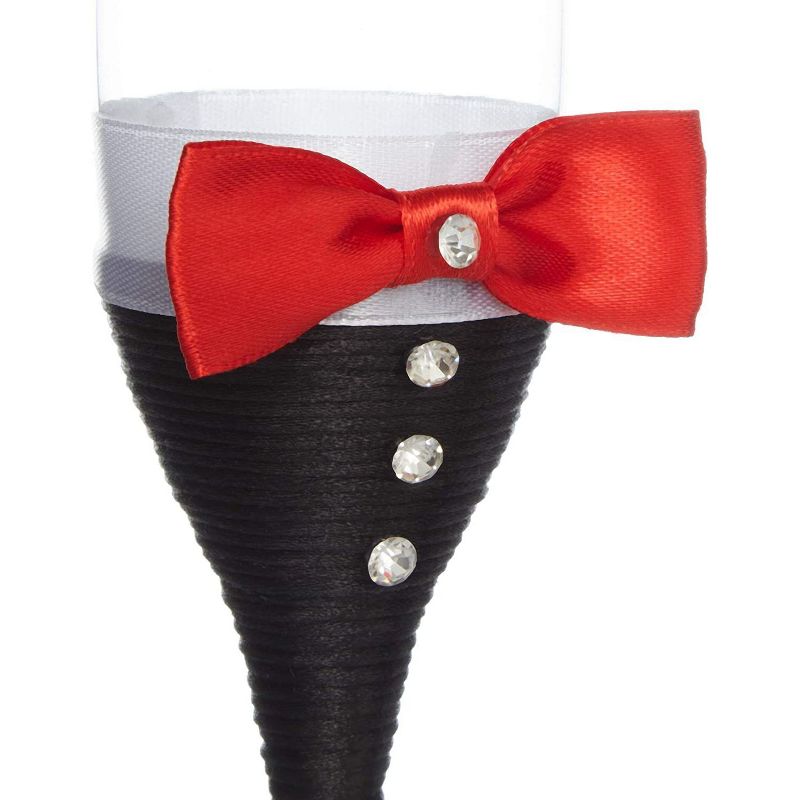 Sparkle and Bash Set of 2 Mr and Mr Champagne Flutes Glasses, Same Sex Wedding Decorations