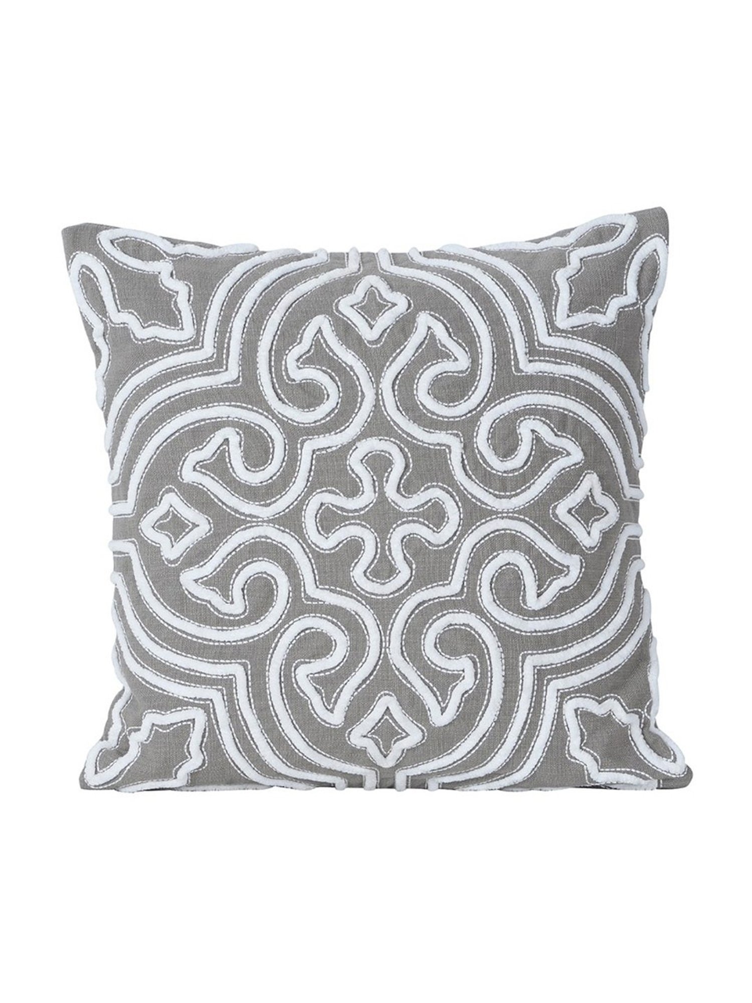 Maspar Tranquil Essence Alligator Reflect Embroidery Beige Cotton 50 L x 50 W cm Cushion Cover