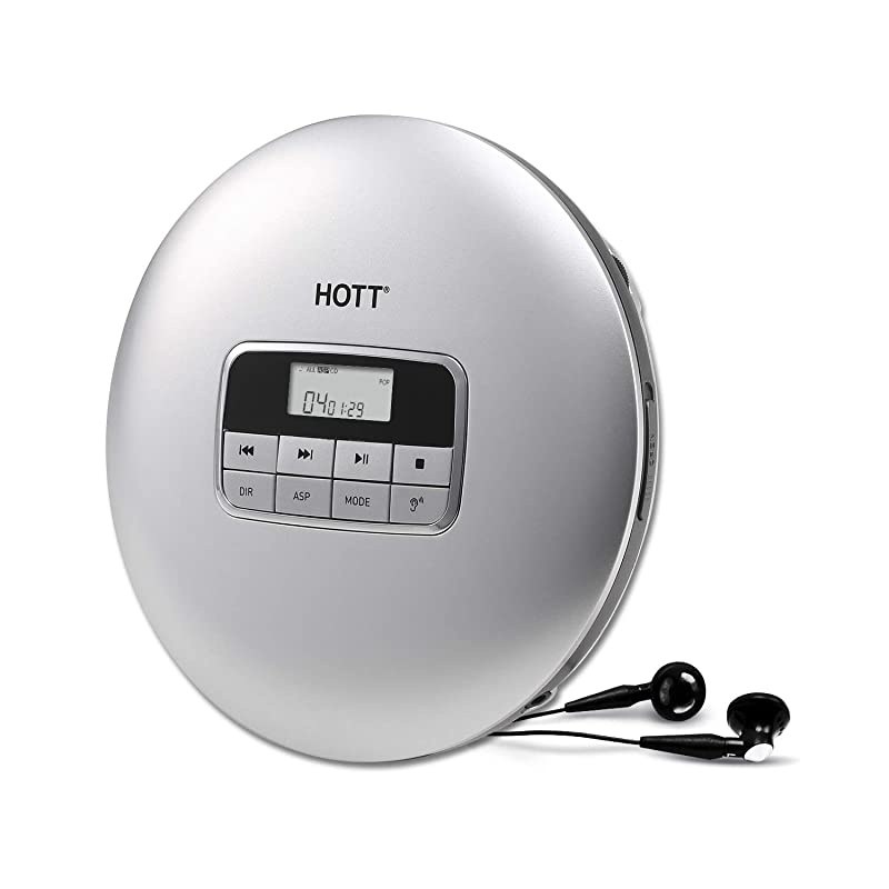 CD511 Portable CD Player Personal Compact CD Player with Headphones AntiSkipShockproof for Home Travel and Car Small Music CD Walkman Discman with LCD Display for Adults Students KidsSilver