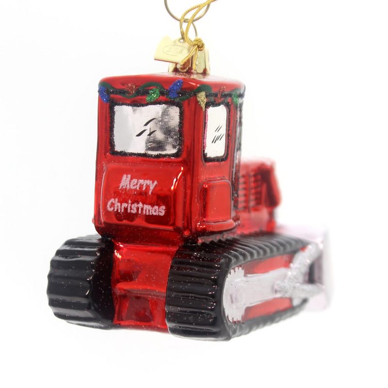 Noble Gems Bulldozer Ornament Snow Plow  -  Tree Ornaments