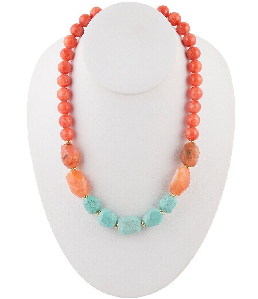 Barse One Row Beaded Statement Necklace