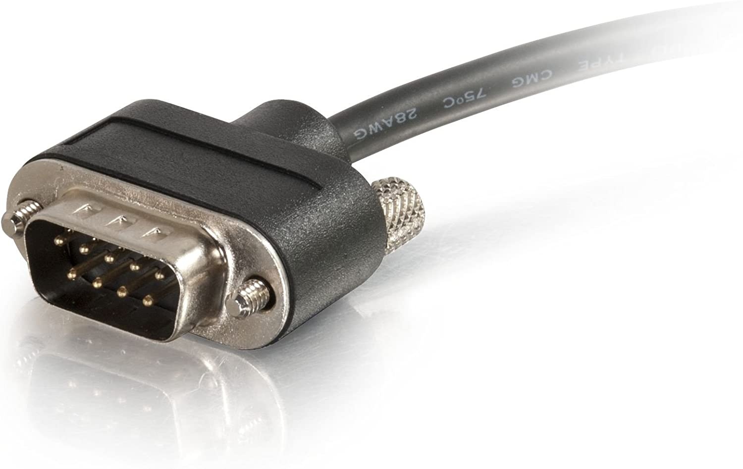 C2G 52186 Serial RS232 DB9 Null Modem Cable with Low Profile Connectors M/F In-Wall CMG-Rated Black (12 Feet 3.65 Meters)