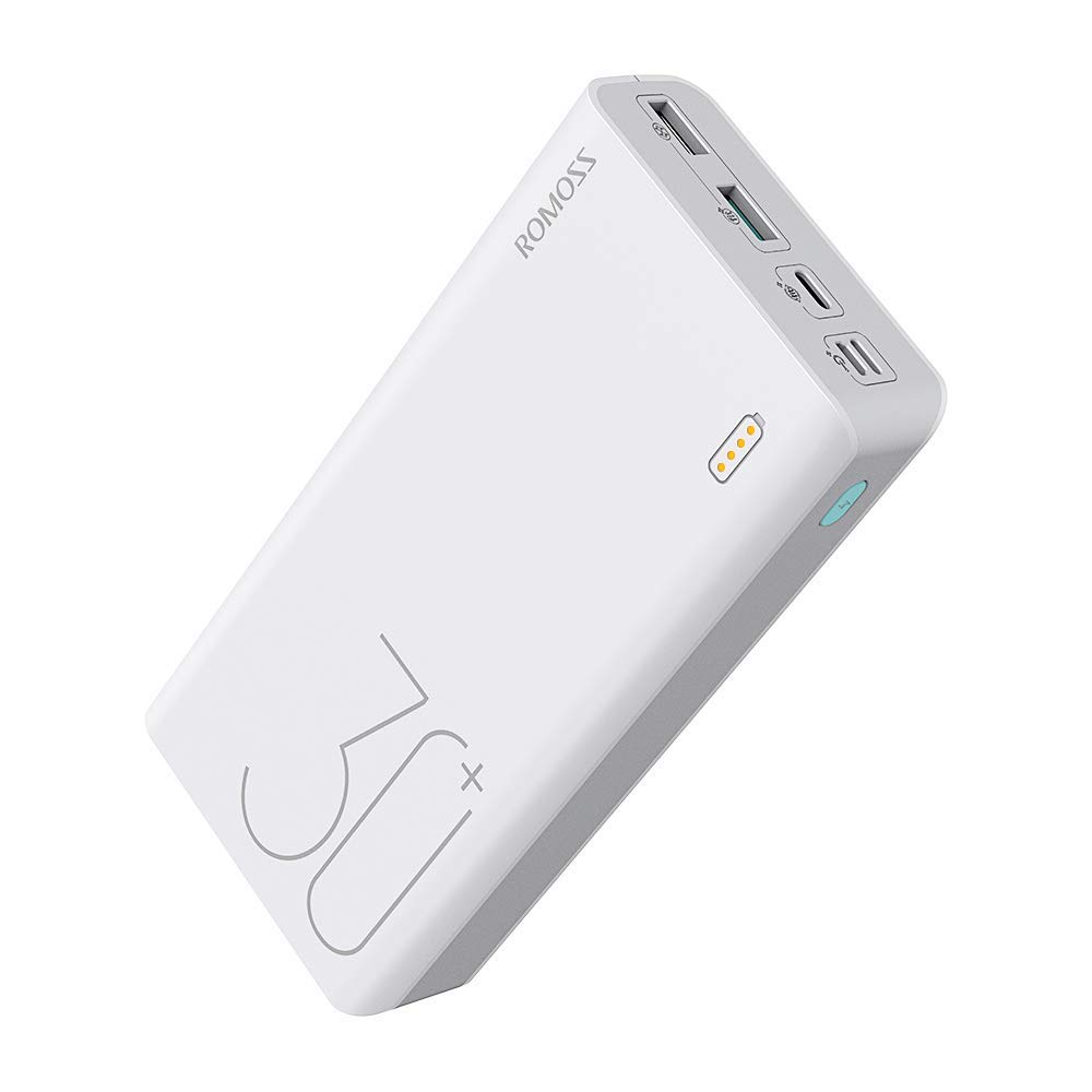 ROMOSS 30000mAh Type-C PD Portable Charger 3 Outputs and 3 Inputs Power Bank, 18W Fast Charge External Battery Packs Compatible with iPhone Xs Max, MacBook, iPad Pro, Samsung S8 (S9 is not)