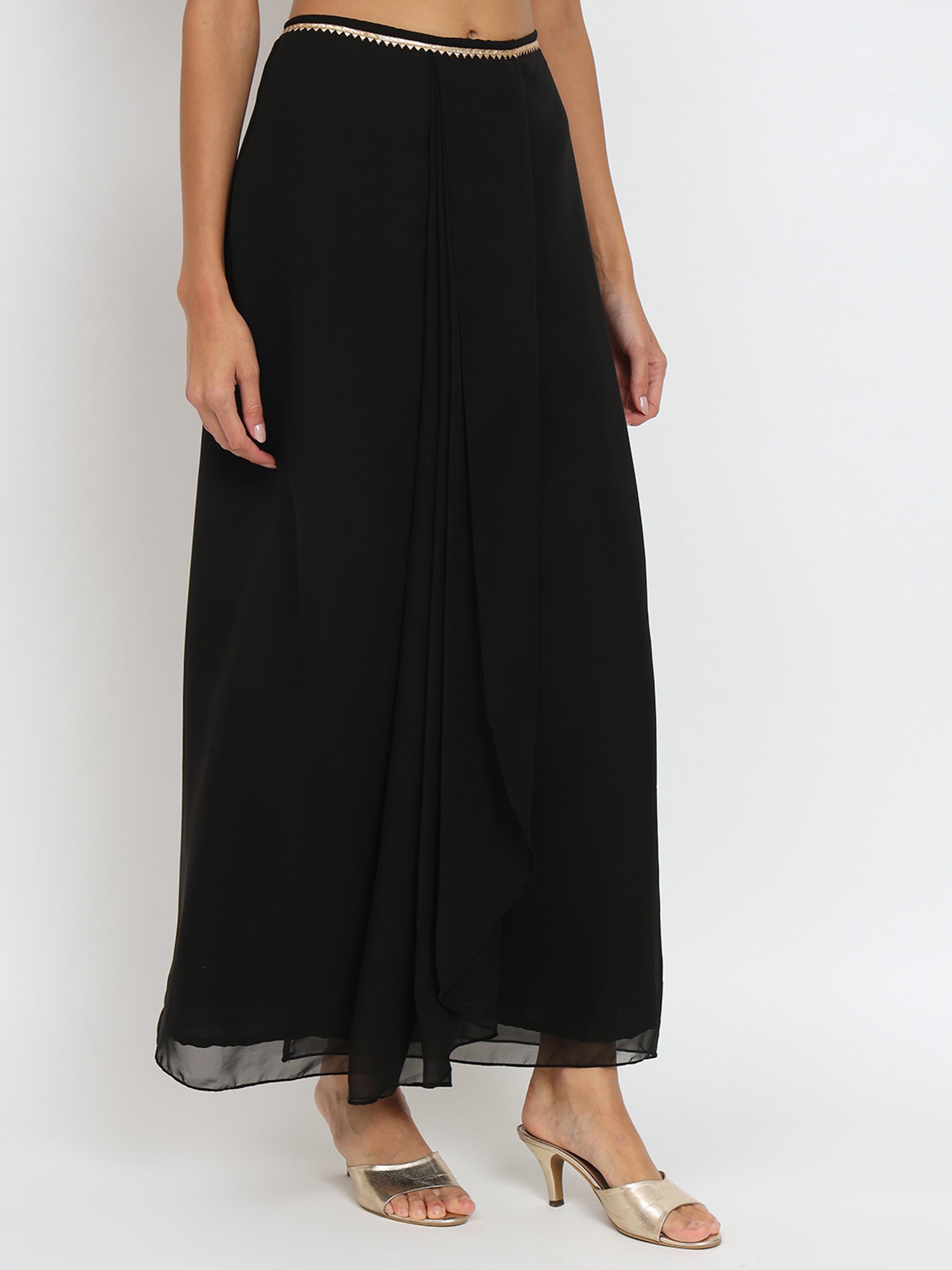 studiorasa Black Georgette Skirt