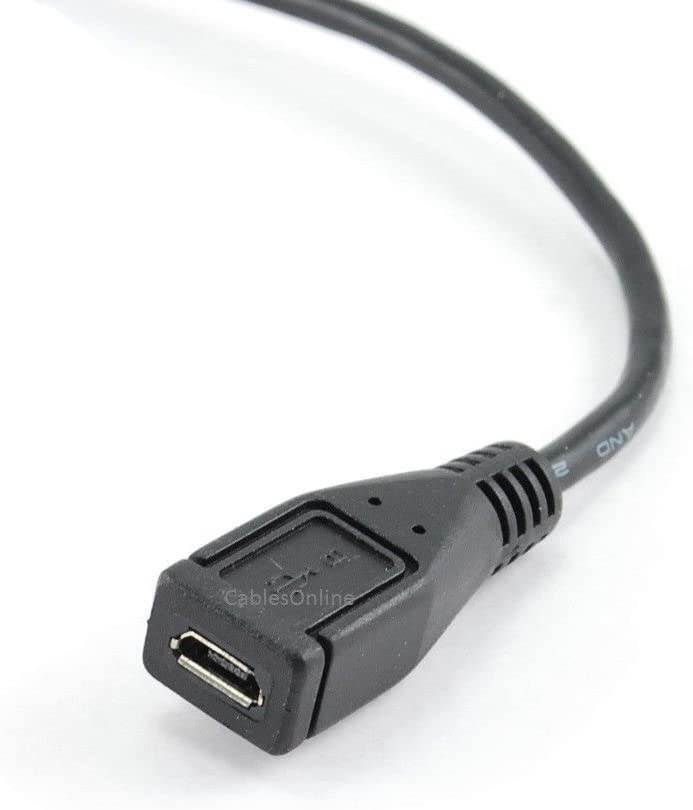 CablesOnline 9in USB Micro-B Male Right Angle (Down Position) to Female Extension Cable (AD-U43)