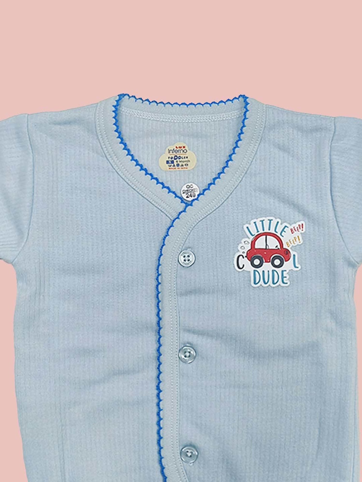 LUX Inferno Kids Blue Printed Full Sleeves Thermal Set