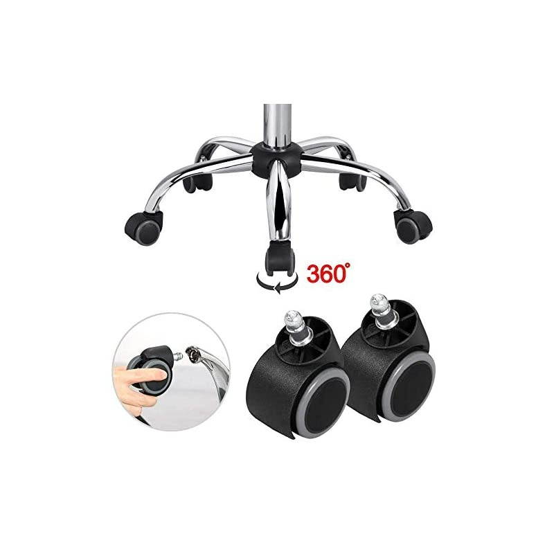 Adjustable Task Chair PU Leather Low Back Ribbed Armless Swivel Black Desk Chair Office Chair Wheels Set of 2, Black