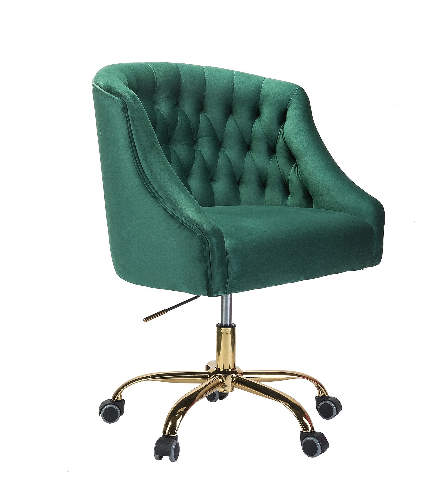 Jayden Creation Lydia Height Adjustable Velvet Task Chair with Swivel Gold Metal Base for Home Office, Bedroom, Living Room