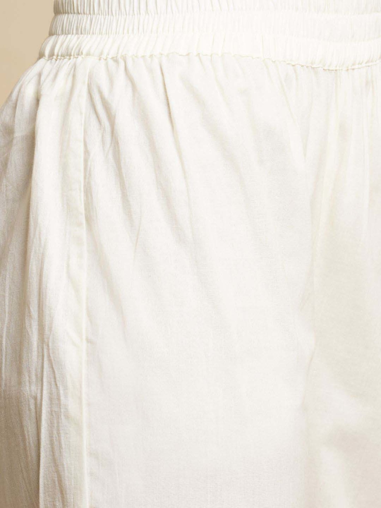 Fashor White Cotton Printed Kurta & Pant Set With Dupatta