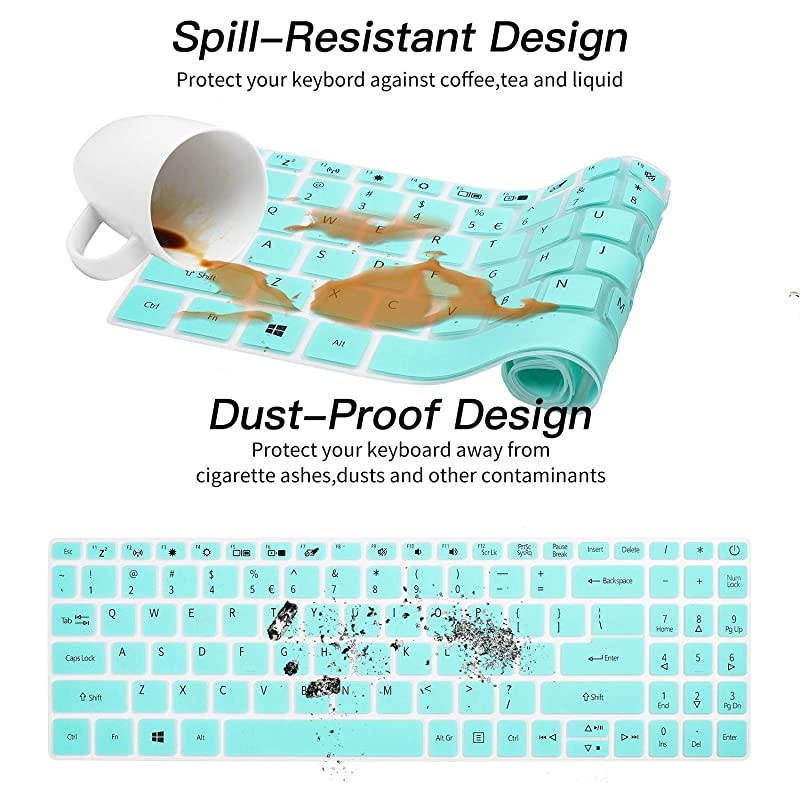 Keyboard Cover for Acer Aspire 5 Laptop 15.6 inch A515-55 A515-55T A515-55G A515-56 A515-43 A515-54 A515-54G Series, Acer Aspire 5 Keyboard Cover Skin, Acer Aspire 5 Accessories, Mint Green