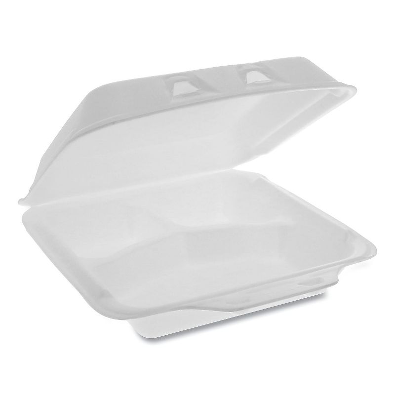Pactiv Foam Containers, Small, 7.5x8x2.63, 3-Compartment YHLW07030000