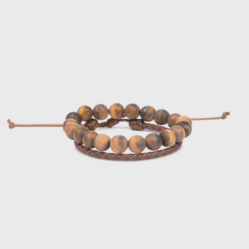 Men's Bolo Bracelet Set - Goodfellow & Co™ Brown One Size