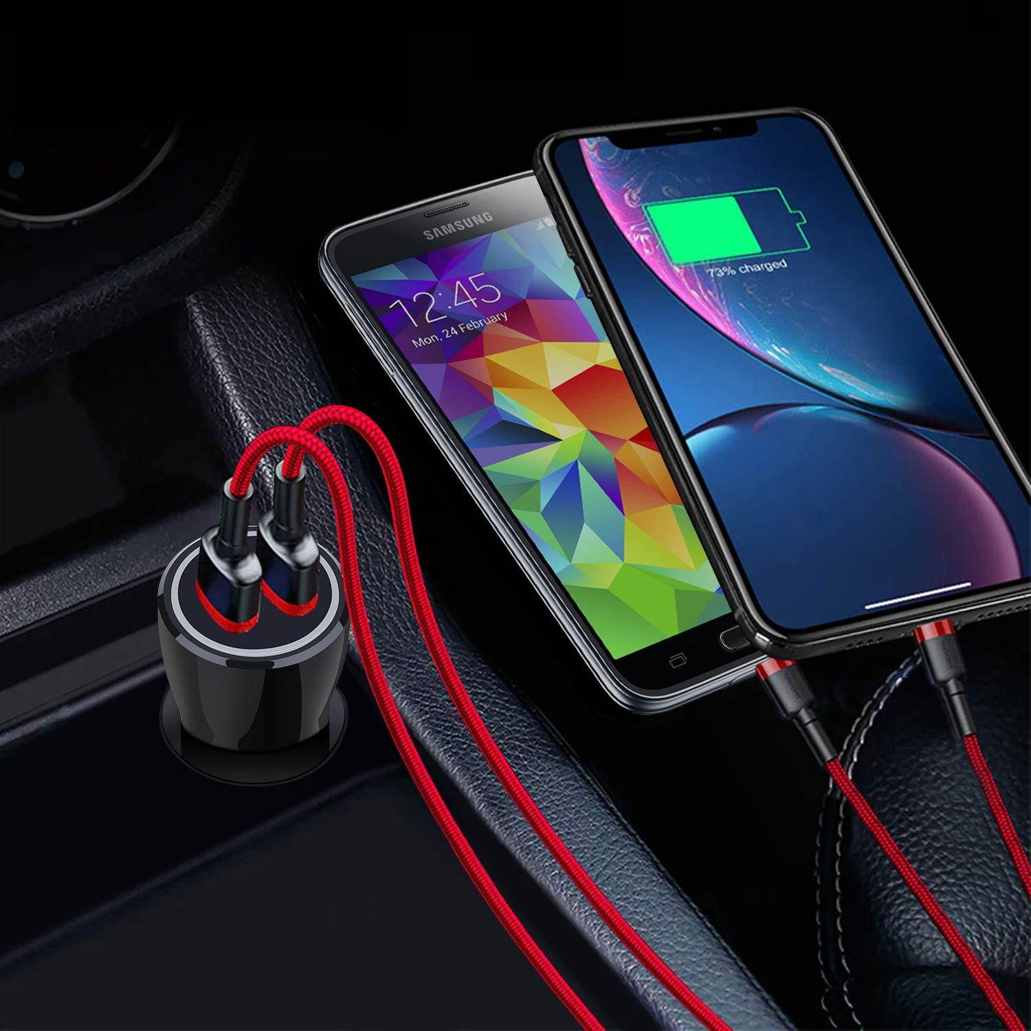 USB Car Charger, Costyle 30W Dual 2 USB Car Charger Adapter with Quick Charge QC 3.0 Port and 3.1A Port Compatible for iPhone Xs Max XR X 8 7 Plus, Galaxy S10 S9 S8 Plus, iPad Pro Air, LG, HTC (Black)