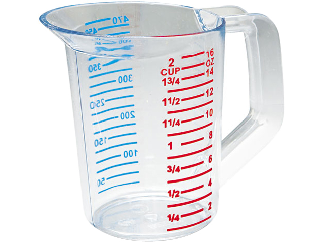 Rubbermaid Commercial RCP 3215 CLE Bouncer Measuring Cup 0.50 Qt. Clear