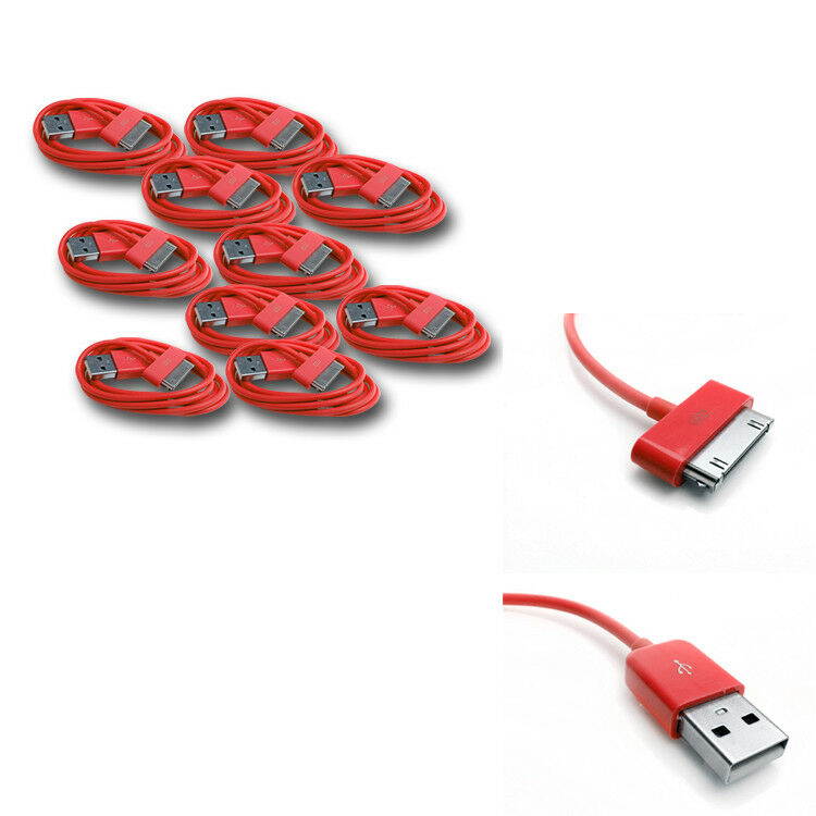 10X 6FT USB SYNC DATA POWER CHARGER CABLE APPLE NEW IPAD IPHONE IPOD TOUCH RED