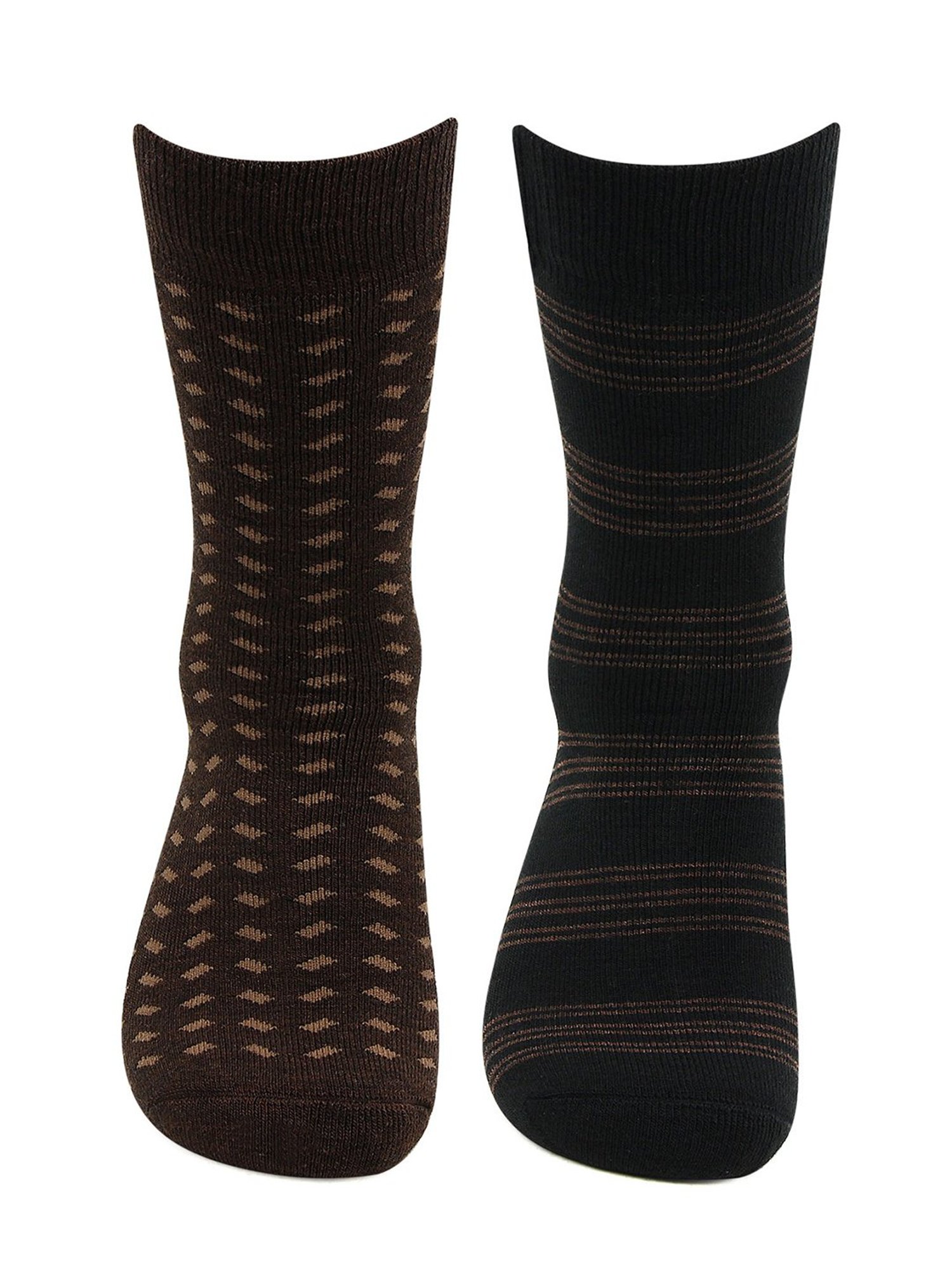 Bonjour Black and Brown Socks (Pack Of 2)