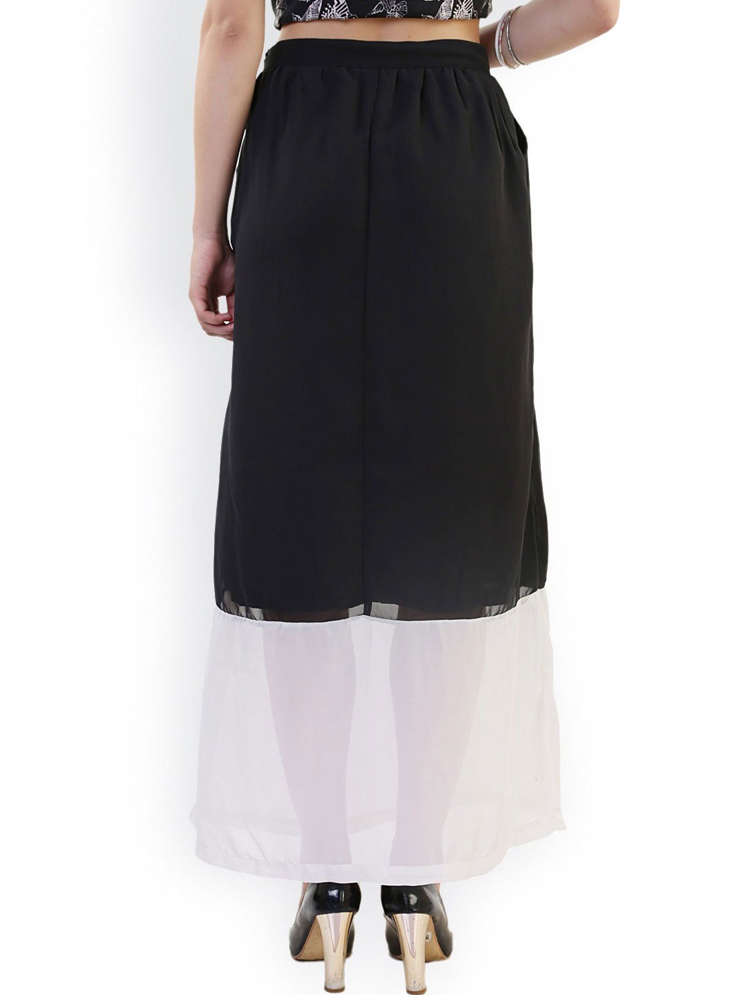 Belle Fille Black & White Maxi Skirt