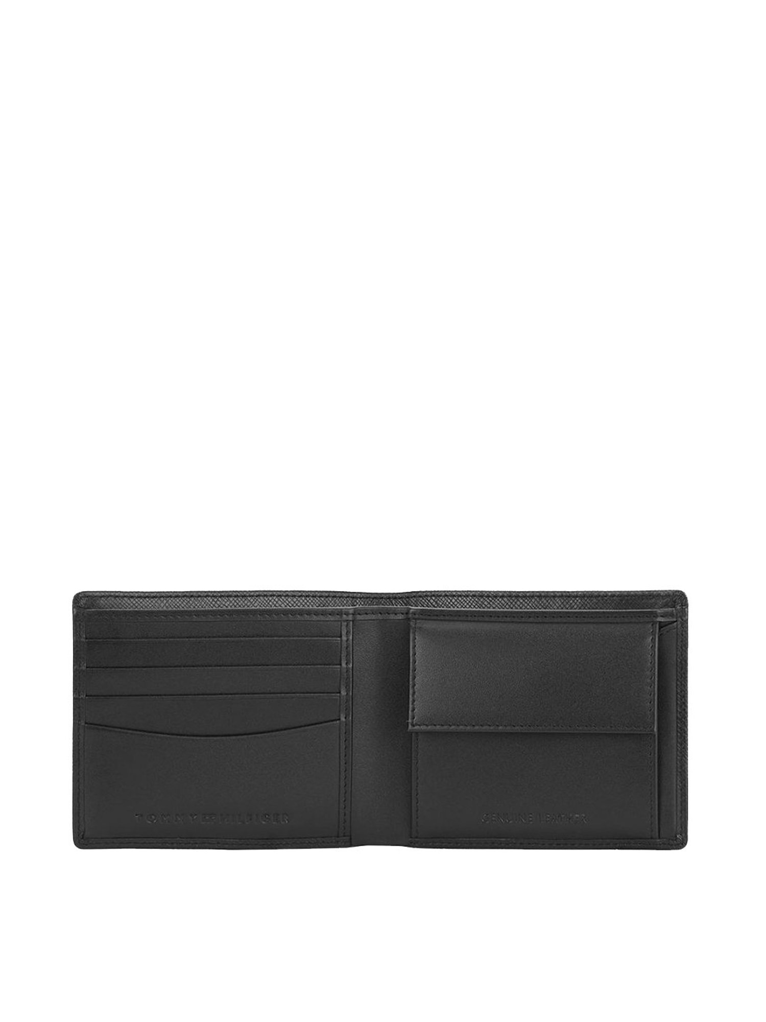TOMMY HILFIGER Black Grimstad Leather Textured Medium Global Coin Wallet