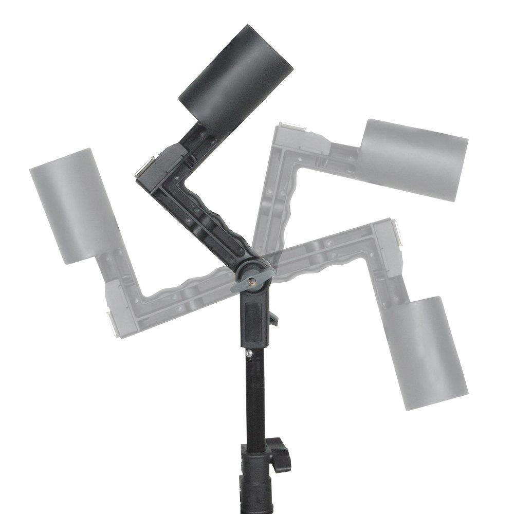 LimoStudio Single Head Photo Bulb Socket with Flash Bracket E26 / E27 Standard Base Size, Flash Lock Button, Umbrella Reflector Insert, Light Stand Tripod, Carry Bag, Photo Studio, AGG2048