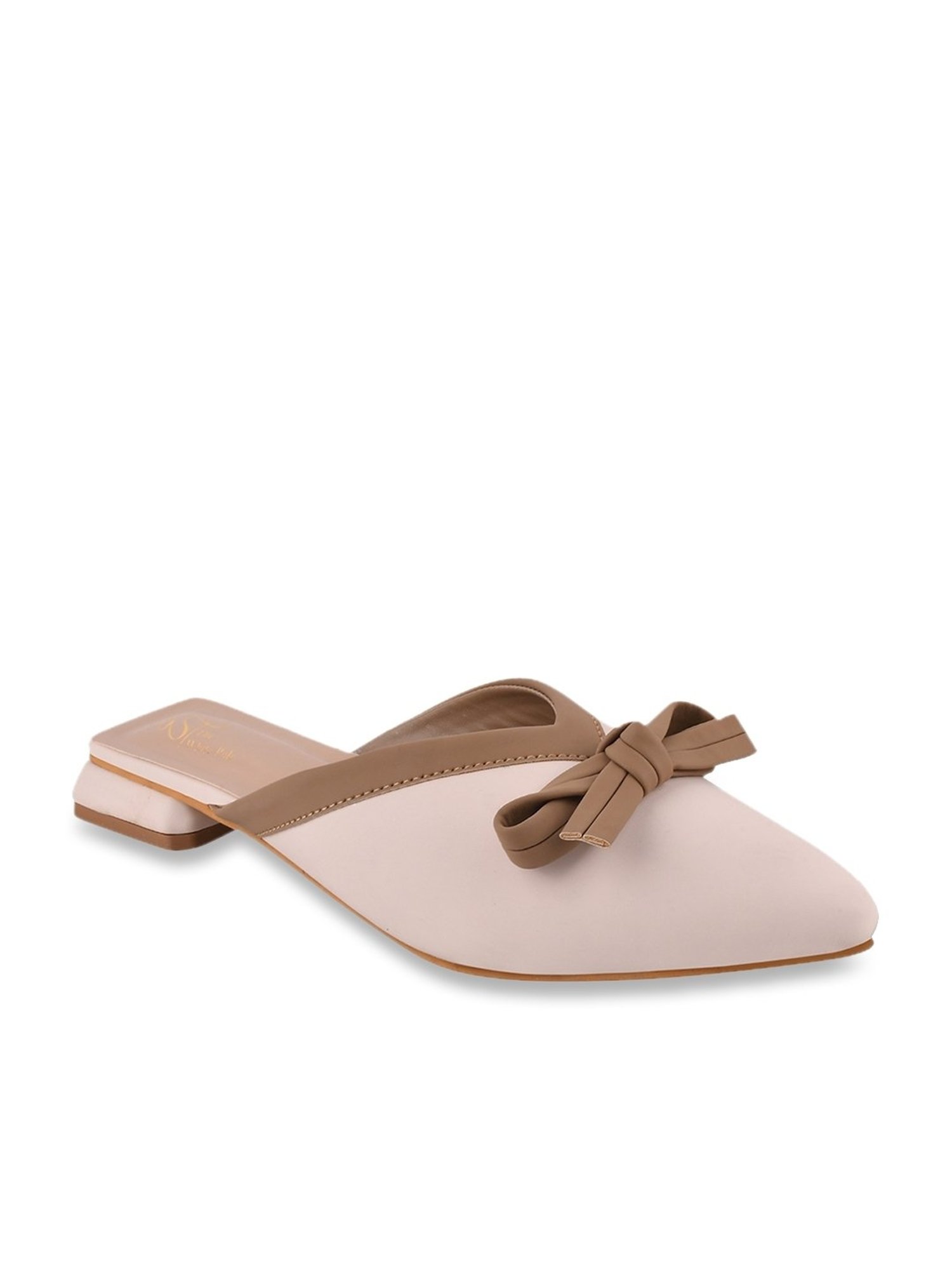 The White Pole Women's Cream Mule Shoes