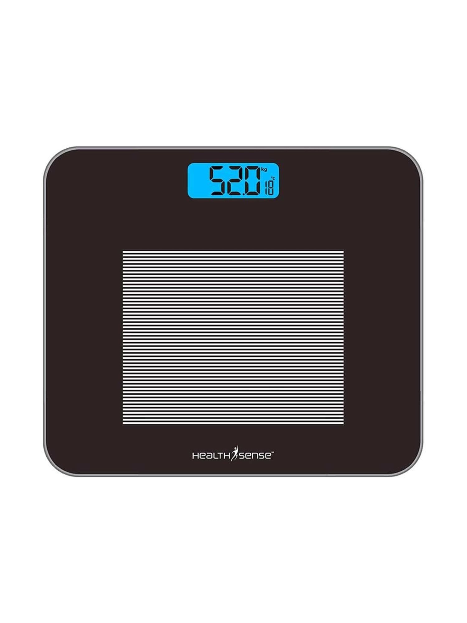 HealthSense Dura-Glass PS-115 Personal Weighing Scale (Black)