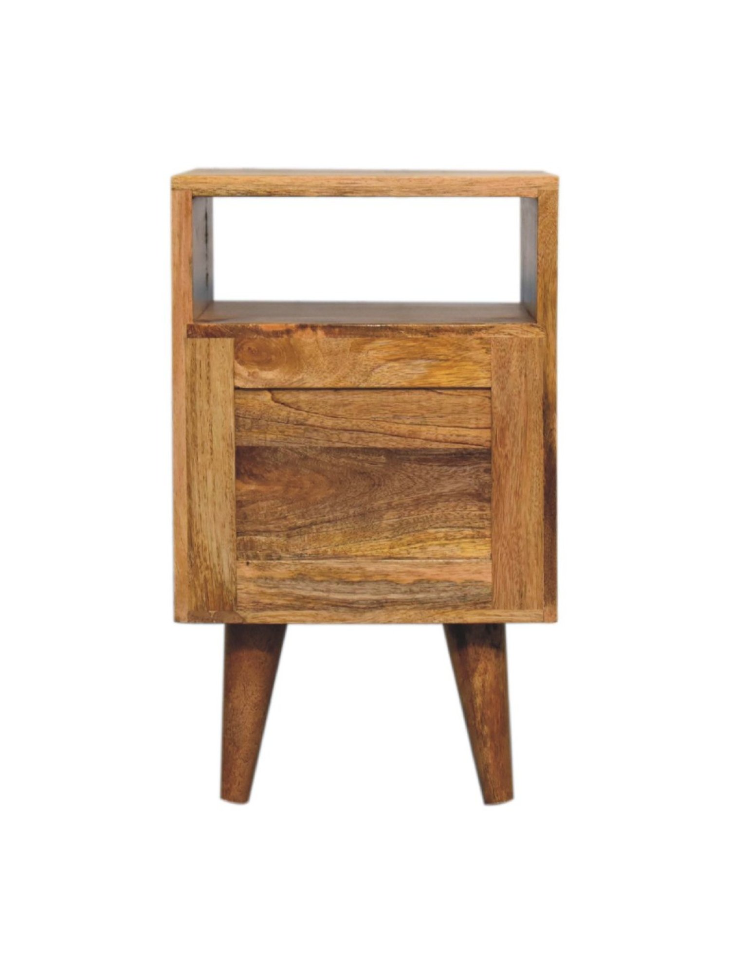 Artisan Furniture Brown Wood Mini Classic Oakish Bedside Table with Open Slot