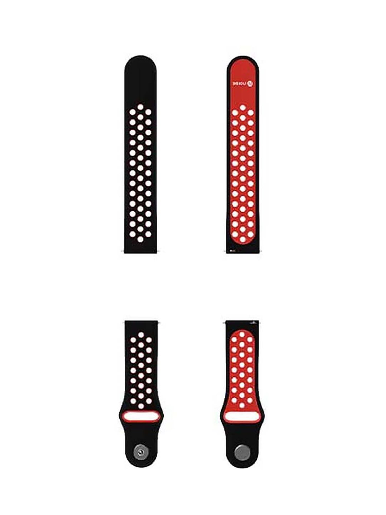 Noise 22 mm (Sport Edition) Double Color Silicone Smartwatch Strap (Black and Red)