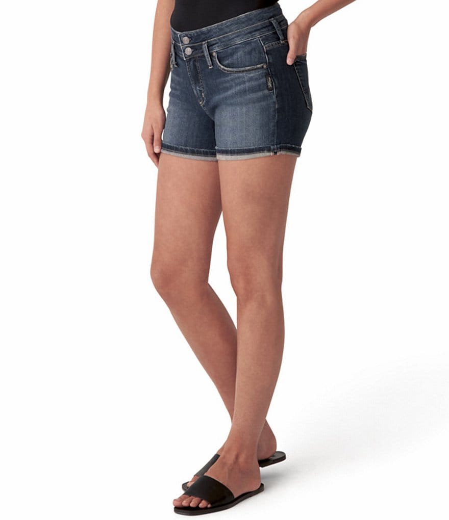Celebrity Pink High Rise Destructed Frayed Hem Denim Shorts