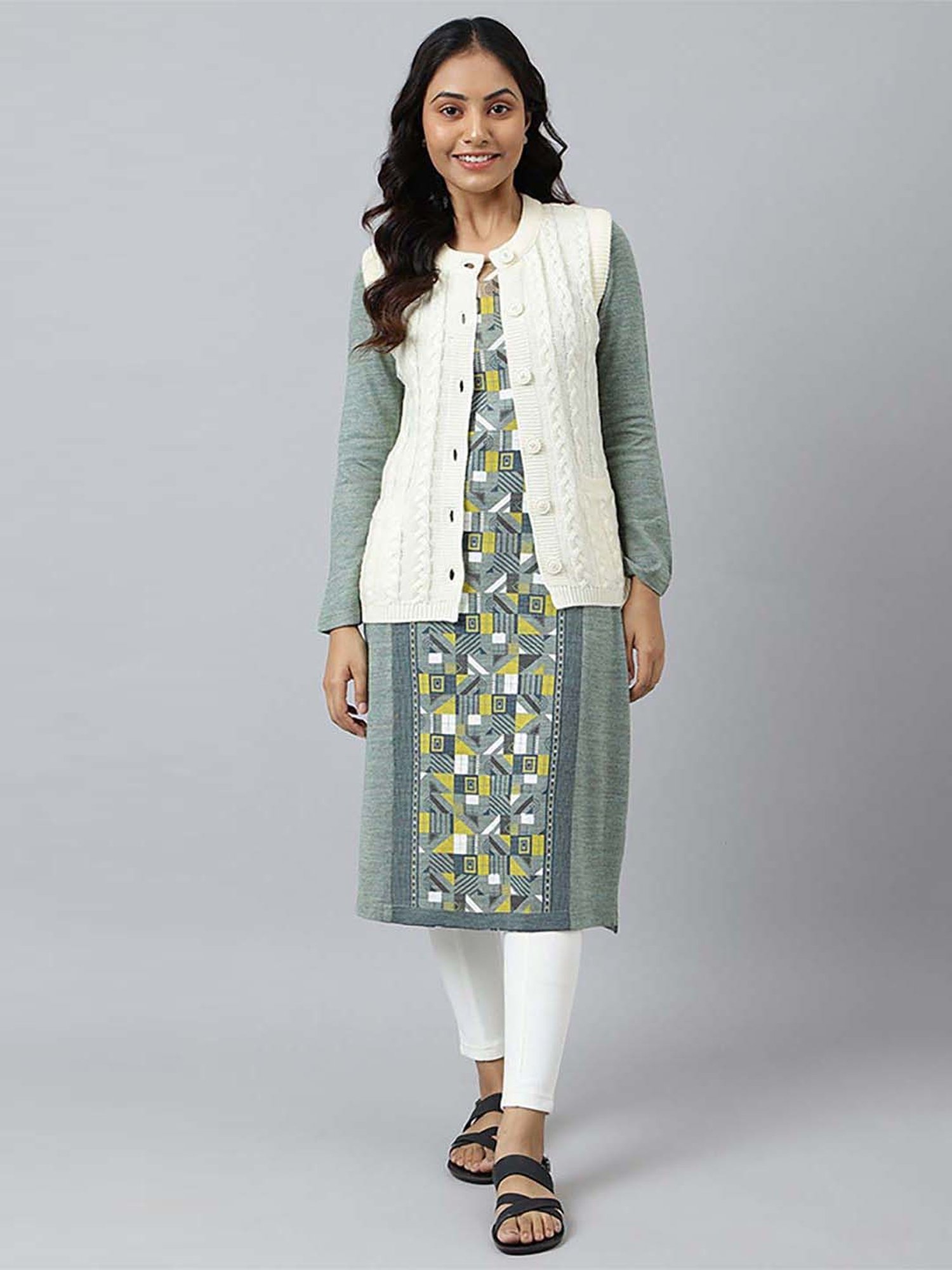 Aurelia White Regular Fit Sweater