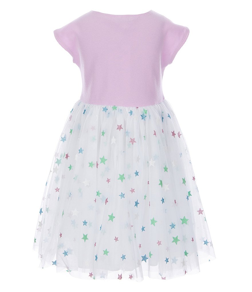 Pippa & Julie Little Girls 2T-6X Floral/Clip-Dot Tiered Fit-And-Flare Dress