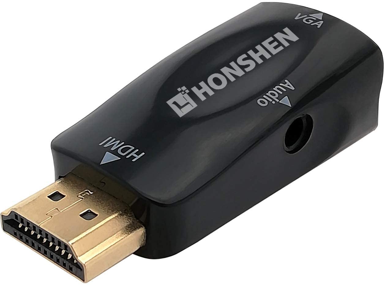 HDMI to VGA 1080P HDMI Male to VGA Female Video Converter Adapter with Audio for PC Laptop HDTV Projectors and Other HDMI Input Devices (Black)