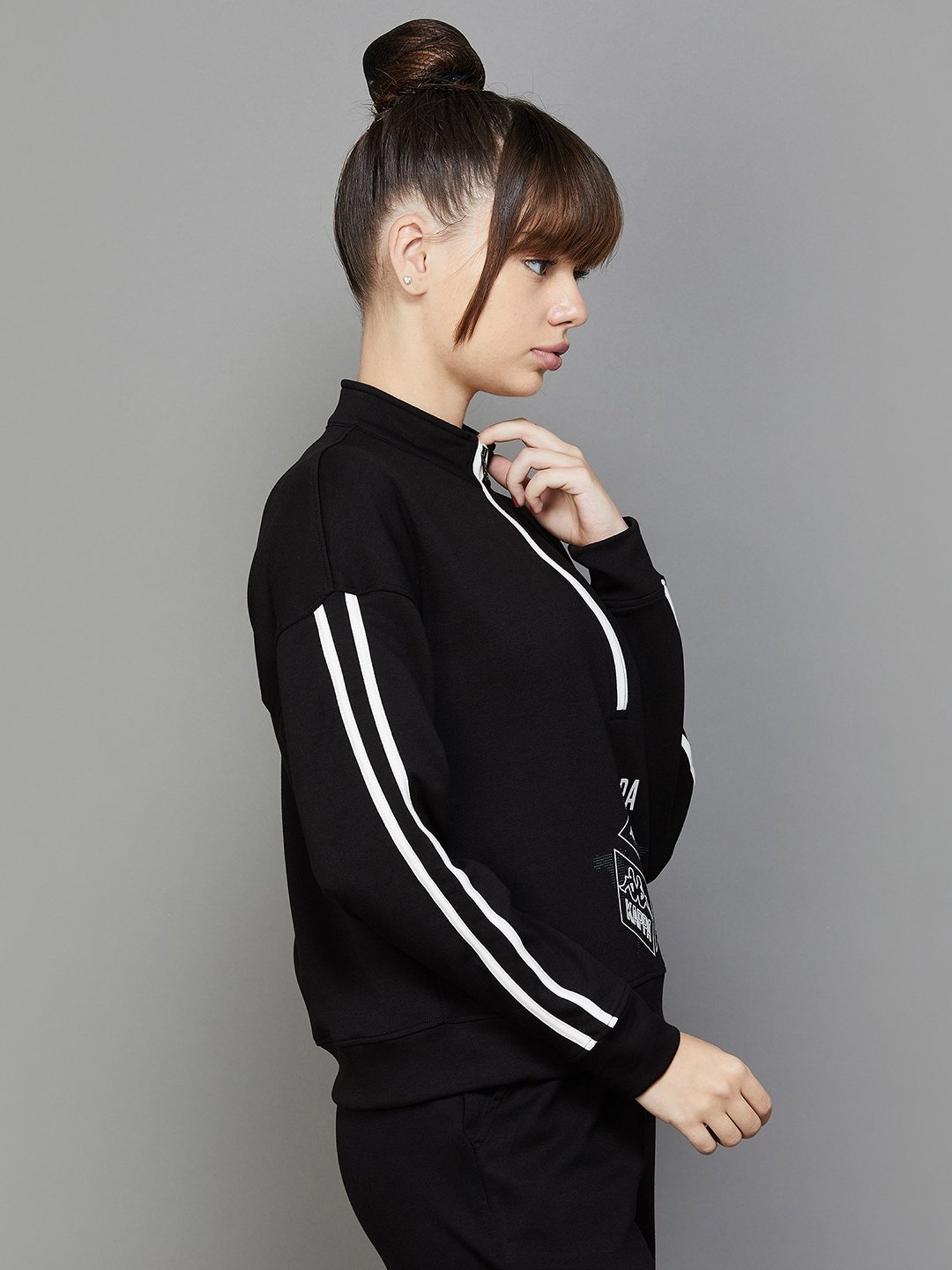 KAPPA Black Printed Sports Sweatshirt