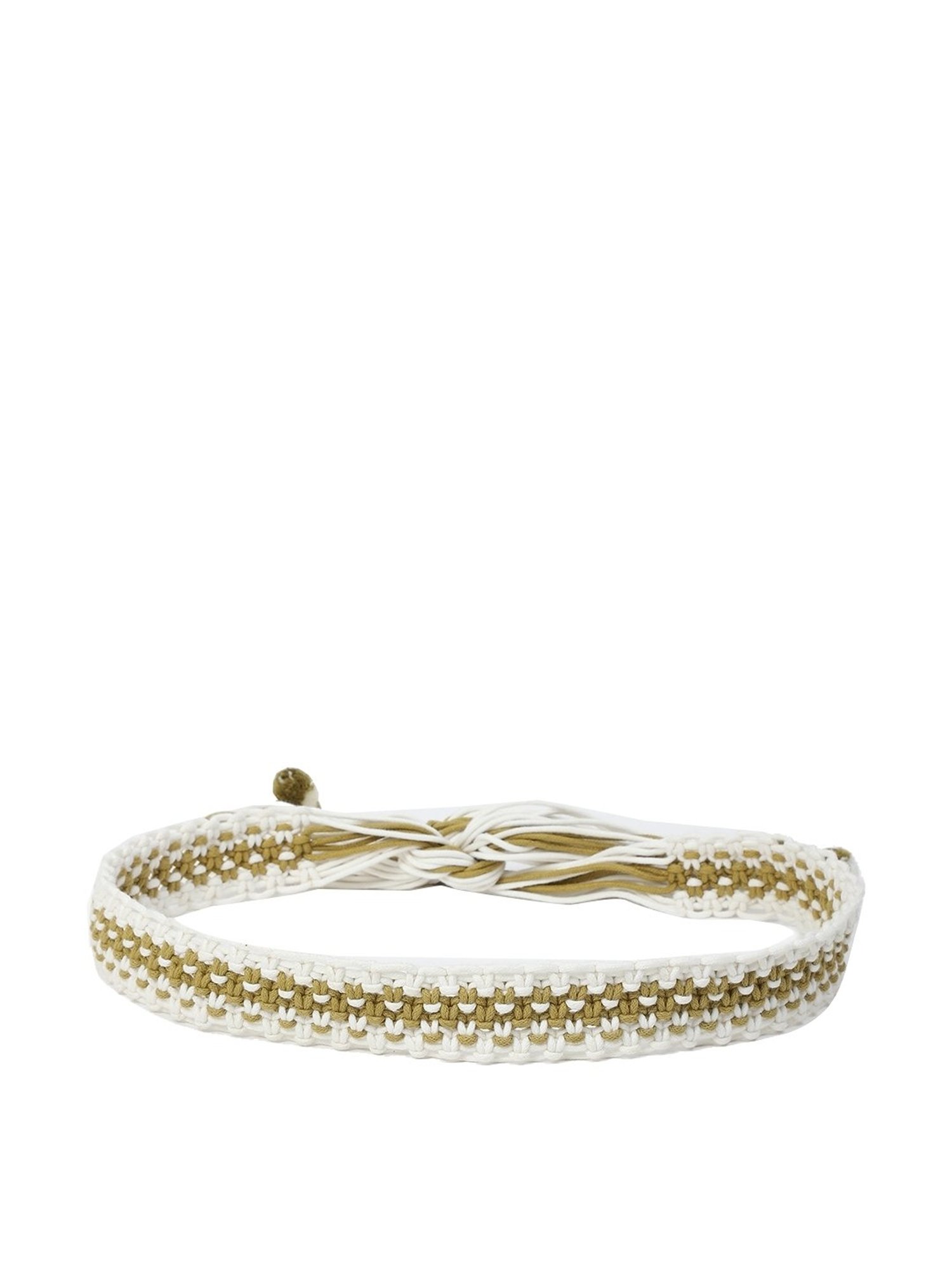 aarke Ritu Kumar White & Olive Embellished Belt for Women