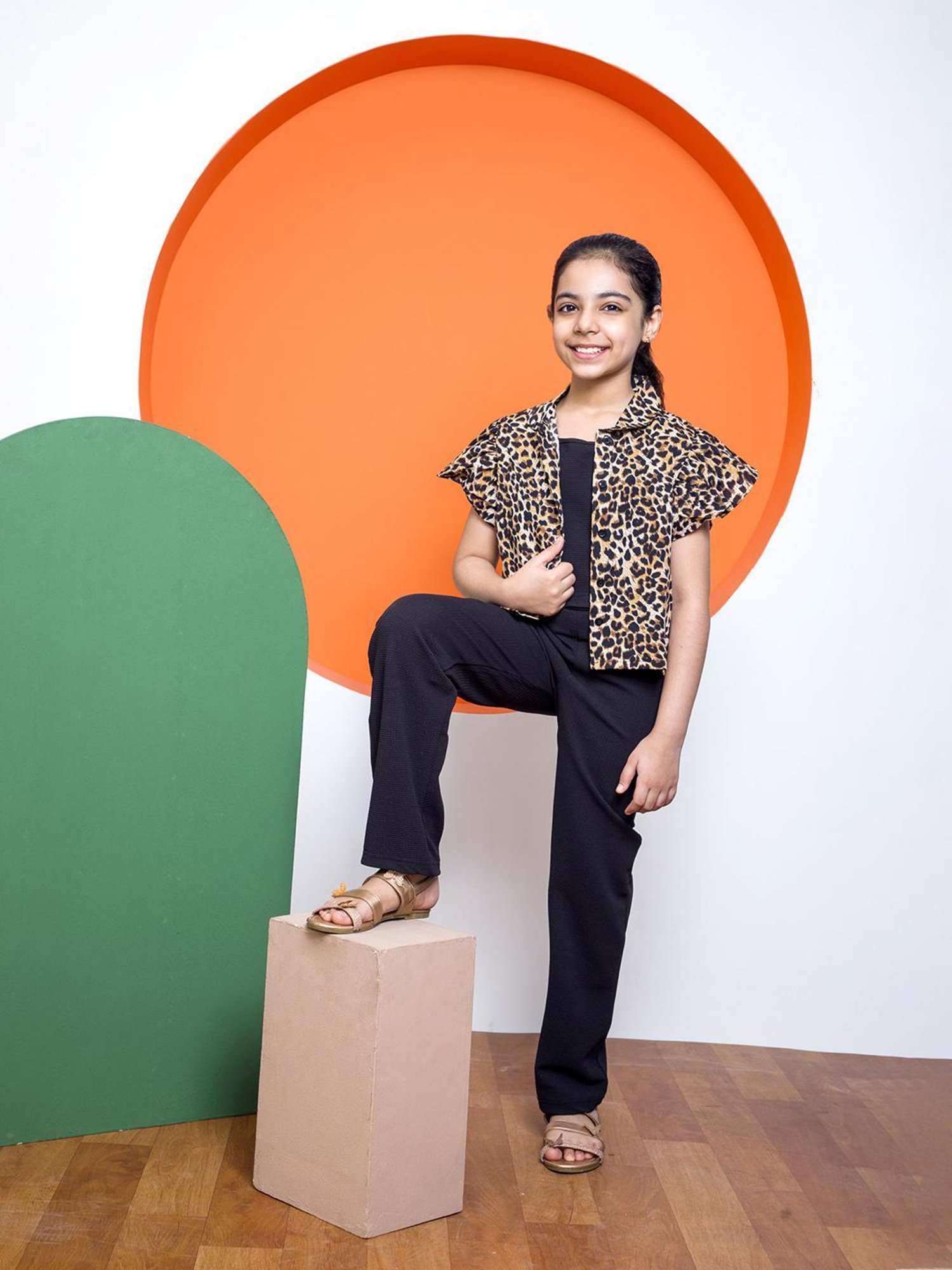 NEUDIS Kids Black Printed Top, Shirt with Trousers