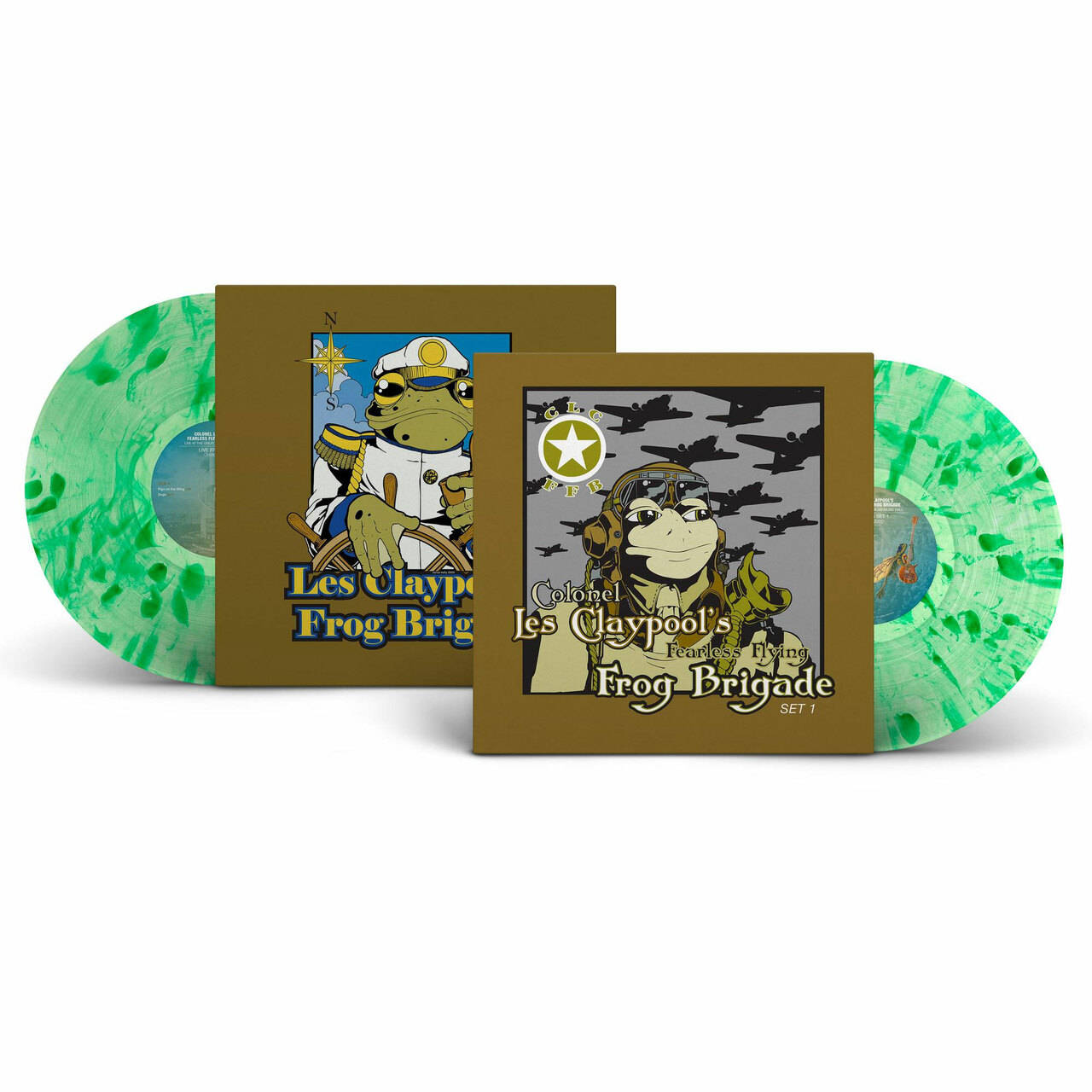 Les Claypool's Frog Brigade Live Frogs Set 1 & 2 3LP (Green Splatter Vinyl)