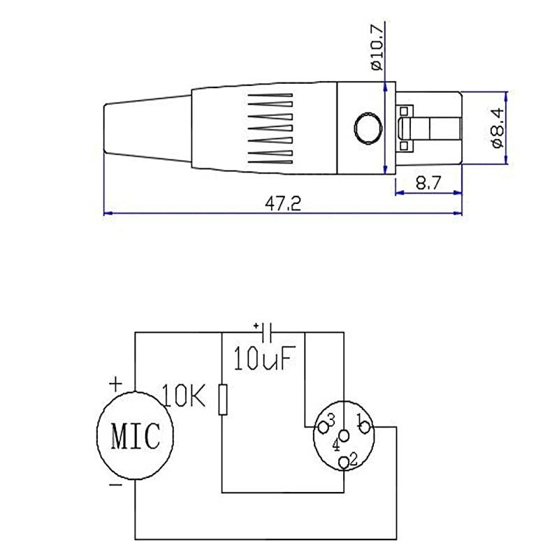 Lavalier Microphone 4 Pin Mini XLR Cardioid Clip on Lapel Mic for Shure Wireless Transmitter Bodypack