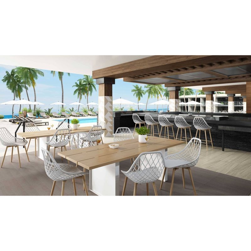 Set of 2 Kurv Dining Chair White/Natural - Jamesdar