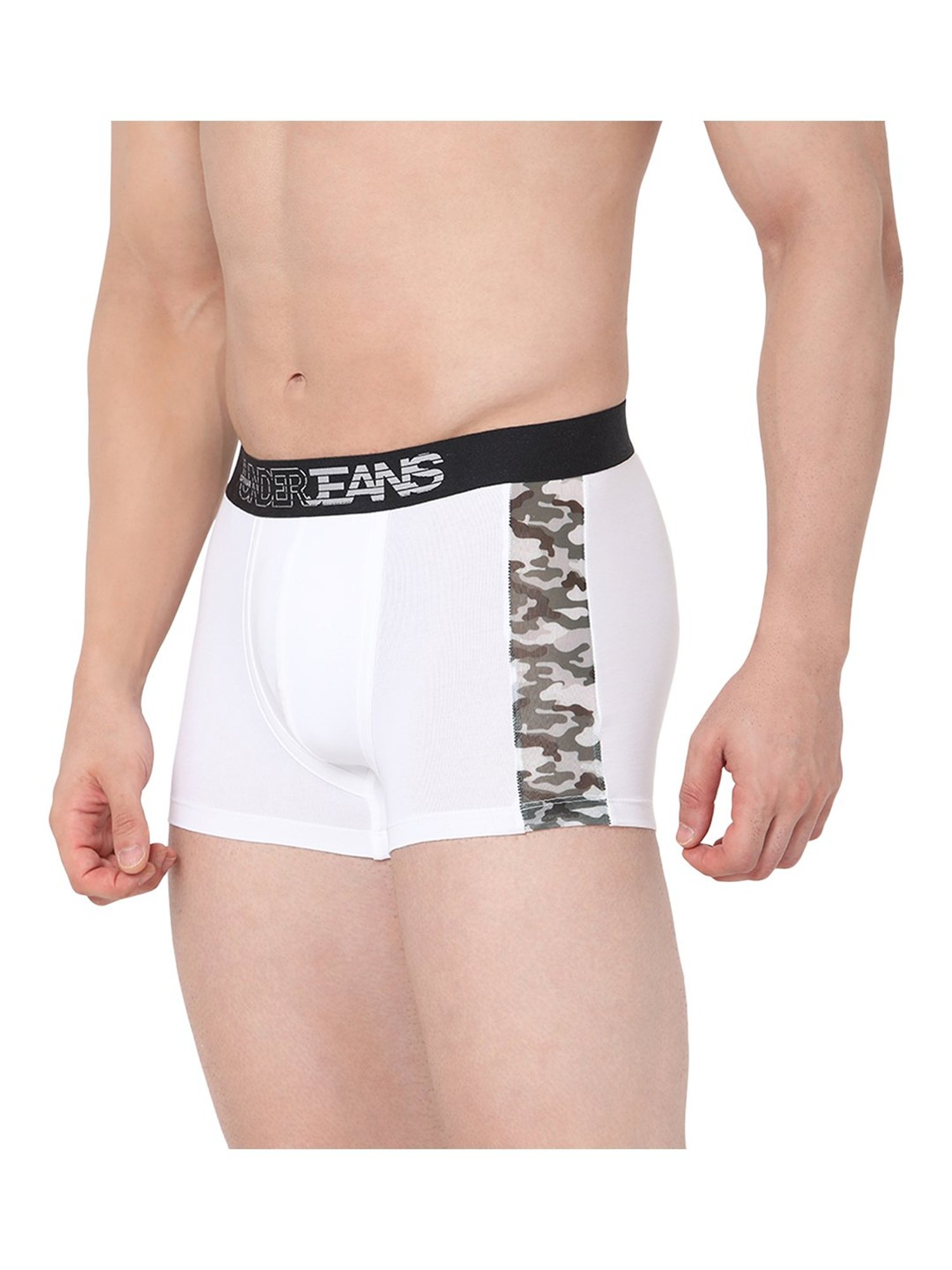 UnderJeans by Spykar White Printed Trunks