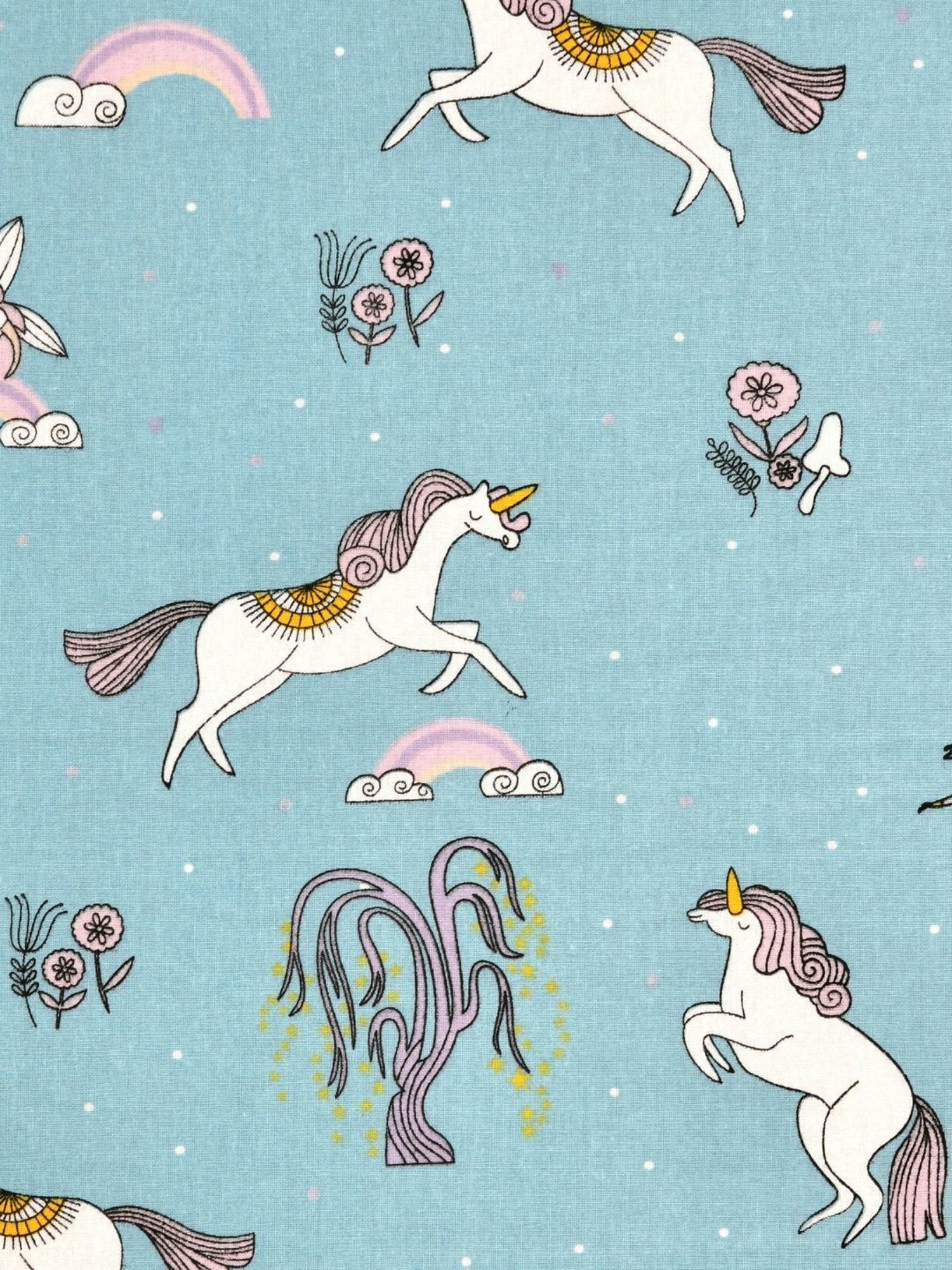 Haus & Kinder Printed Blue 120 TC Cotton Single Bedsheet