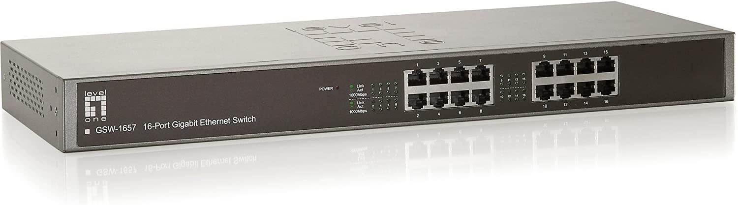 CP Technologies GSW-1657 LEVELONE 16PORT ENET GIGABIT 19IN RACK MOUNTABLE SWITCH