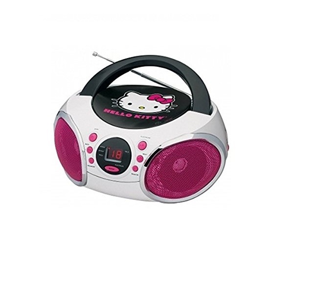 Hello Kitty KT2026-MBY Portable Stereo CD Boombox with AM/FM Radio Speaker